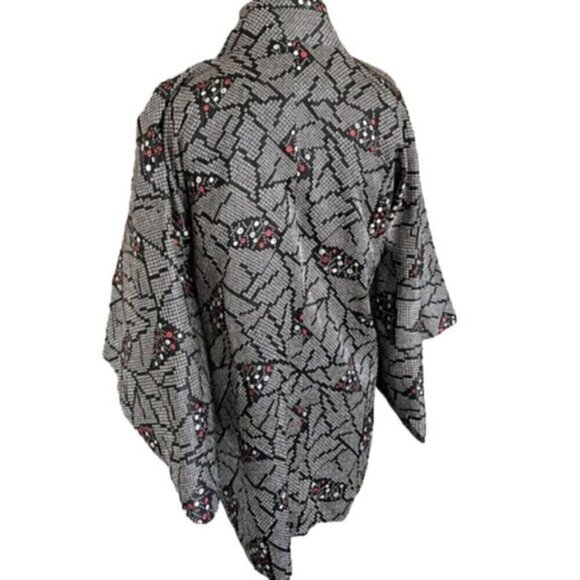 Japanese Wrap Haori Kimono Yukata Robe Top - S/M - Picture 9 of 12